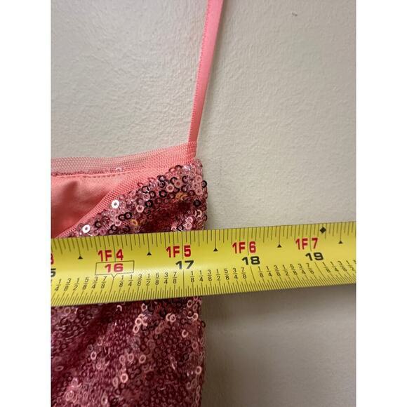 NWT Aqua Large New Years Eve Pink Asymmetrical Sequin Mini Birthday Party Dress - Picture 10 of 11